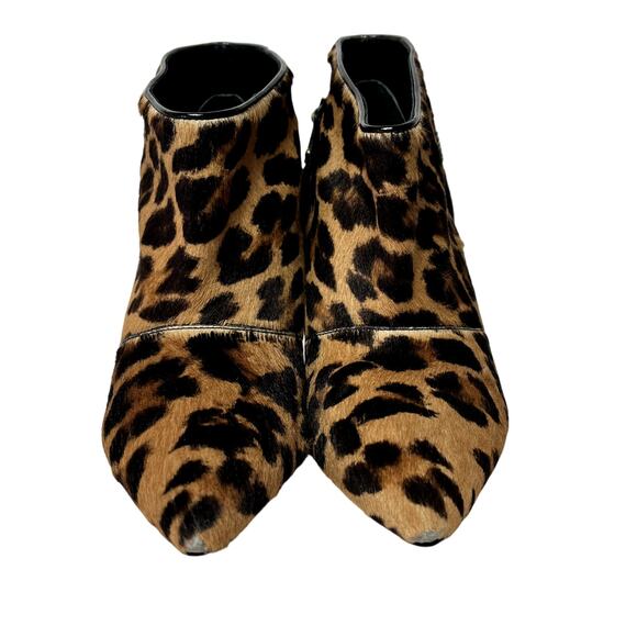 Brian Atwood Boots Womens 7.5M Leopard Print Calf Hair Pointed Toe Kitten Heel - Picture 4 of 13